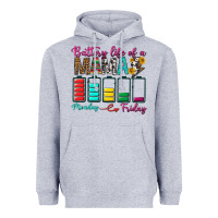 Heather Grey Battery Life Of A Mama Heavyweight Hoodie - BundleAndBundleShop