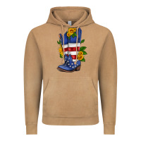 American Cowboy Boot With Sunflower Vintage Hoodie | Teevron