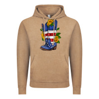 Vintage Coffee american cowboy boot with sunflower Vintage Hoodie - HRA Design Shop
