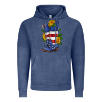 Vintage Denim american cowboy boot with sunflower Vintage Hoodie - HRA Design Shop