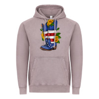 Vintage Zinc american cowboy boot with sunflower Vintage Hoodie - HRA Design Shop