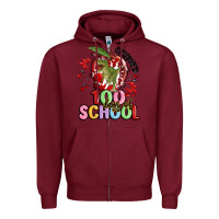 Burgundy crushed 100 days of school Zipper Hoodie - MaliasSmallBusiness