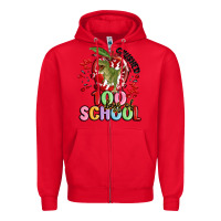 Red crushed 100 days of school Zipper Hoodie - MaliasSmallBusiness