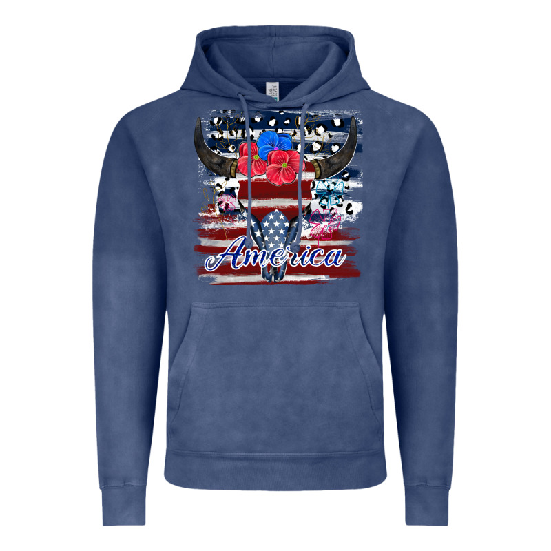 Bull Skull America Vintage Hoodie by JahusDesignShop | Teevron