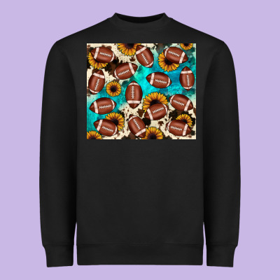 Football Turquoise Sunflower Heavyweight Sweatshirt Designed By Jahusdesignshop