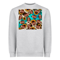 Heather Grey football turquoise sunflower Heavyweight Sweatshirt - JahusDesignShop