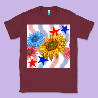 Patriotic Sunflowers Classic Tee Designed By Bundleandbundleshop