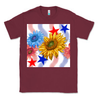 Burgundy patriotic sunflowers Classic Tee - BundleAndBundleShop