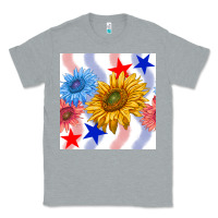 Heather Grey patriotic sunflowers Classic Tee - BundleAndBundleShop