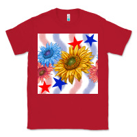 Red patriotic sunflowers Classic Tee - BundleAndBundleShop