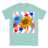 Seafoam patriotic sunflowers Classic Tee - BundleAndBundleShop