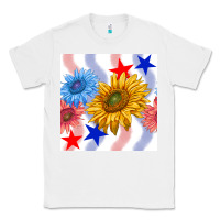 White patriotic sunflowers Classic Tee - BundleAndBundleShop