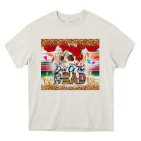 Cream Day of the dead skeleton Heavy Core Tee - RanaPortraitStore