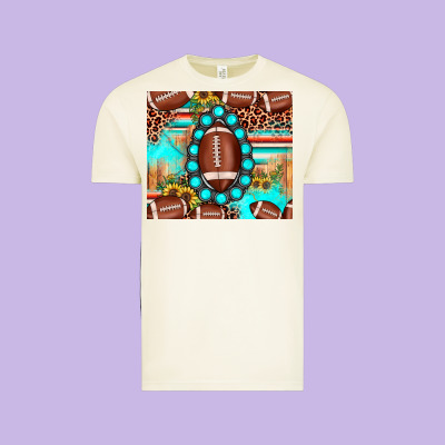 Football Leopard Turquoise Gemstone Sunflower Vintage Tee Designed By Jahusdesignshop