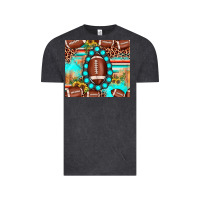Vintage Black football leopard turquoise gemstone sunflower Vintage Tee - JahusDesignShop