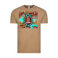Vintage Coffee football leopard turquoise gemstone sunflower Vintage Tee - JahusDesignShop