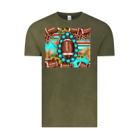 Vintage Olive football leopard turquoise gemstone sunflower Vintage Tee - JahusDesignShop