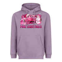 Lavender Pink Christmas Truck Heavyweight Hoodie - BundleAndBundleShop