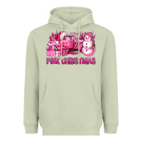 Matcha Pink Christmas Truck Heavyweight Hoodie - BundleAndBundleShop