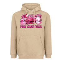 Mushroom Pink Christmas Truck Heavyweight Hoodie - BundleAndBundleShop