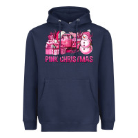 Navy Pink Christmas Truck Heavyweight Hoodie - BundleAndBundleShop