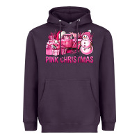 Plum Pink Christmas Truck Heavyweight Hoodie - BundleAndBundleShop