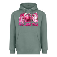 Sage Pink Christmas Truck Heavyweight Hoodie - BundleAndBundleShop