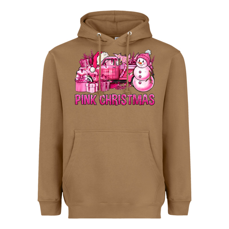 Pink Christmas Truck Heavyweight Hoodie by BundleAndBundleShop | Teevron