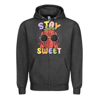 Charcoal Heather stay sweet Zipper Hoodie - MaliasSmallBusiness