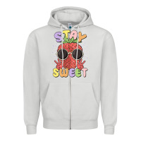 Dove Grey stay sweet Zipper Hoodie - MaliasSmallBusiness