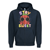 Navy stay sweet Zipper Hoodie - MaliasSmallBusiness