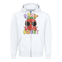 White stay sweet Zipper Hoodie - MaliasSmallBusiness