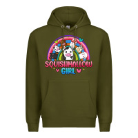 Army Green squishmallow girl Premium Hoodie - JahusDesignShop