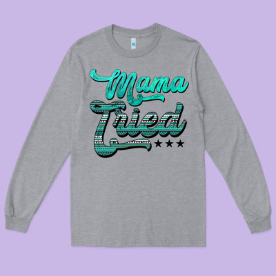 Mama Tried Aztec Turquoise Long Sleeve Tee Designed By Adodesignshop