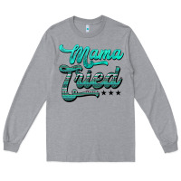 Heather Grey mama tried aztec turquoise Long Sleeve Tee - AdoDesignShop