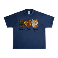 Navy peace love tigers head Urban Heavy Tee - JahusDesignShop