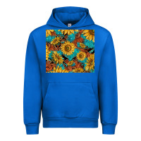 Cobalt rustic sunflowers Urban Hoodie - TumblerDesignByShophia
