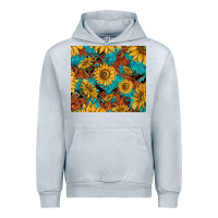 Heather Grey rustic sunflowers Urban Hoodie - TumblerDesignByShophia