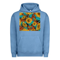 Pigment Pebble Blue rustic sunflowers Urban Hoodie - TumblerDesignByShophia