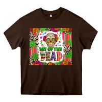 Chocolate Brown Day of the dead Heavy Core Tee - RanaPortraitStore