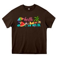 Chocolate Brown hello summer Heavy Core Tee - Artiststas