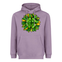 Lavender St. Patricks Sunflower With Clover Heavyweight Hoodie - BundleAndBundleShop