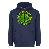 Navy St. Patricks Sunflower With Clover Heavyweight Hoodie - BundleAndBundleShop