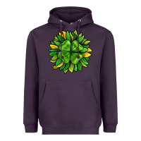 Plum St. Patricks Sunflower With Clover Heavyweight Hoodie - BundleAndBundleShop