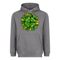 St. Patricks Sunflower With Clover Heavyweight Hoodie | Teevron