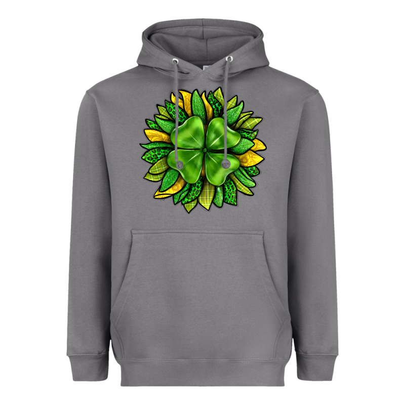 St. Patricks Sunflower With Clover Heavyweight Hoodie by BundleAndBundleShop | Teevron
