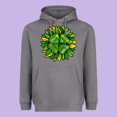 St. Patricks Sunflower With Clover Heavyweight Hoodie Designed By Bundleandbundleshop