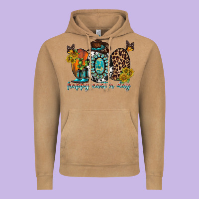 Happy Easter Egg Western Vintage Hoodie Designed By Racoondesign