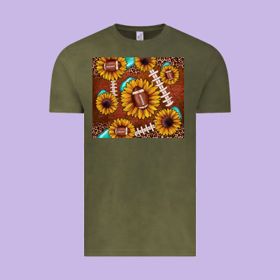 Football Leopard Sunflower Vintage Tee Designed By Jahusdesignshop