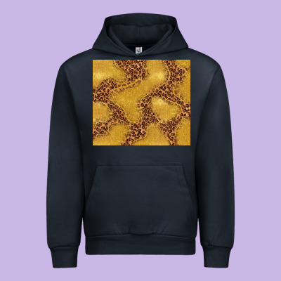 Gold Glitter With Leopard Pattern Urban Hoodie Designed By Tumblerdesignbyshophia